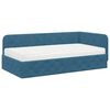 vidaXL Cadre de lit d'angle Bleu 100 x 200 cm Velours