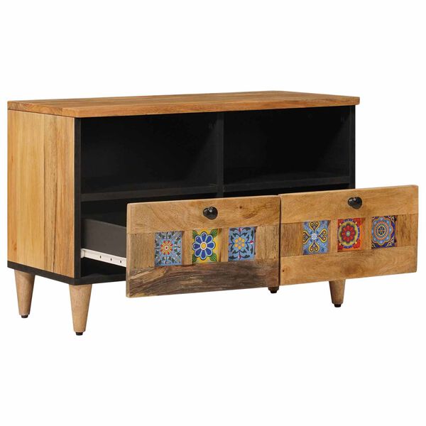 vidaXL Meuble TV Naturel 70 x 33 x 46 cm Bois de mangue massif