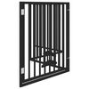 vidaXL Barri&egrave;re pour chiens et porte 4 panneaux noir bois de peuplier
