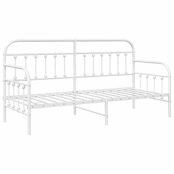 vidaXL Cadre de lit de jour Blanc 75 x 190 cm Acier enduit de poudre