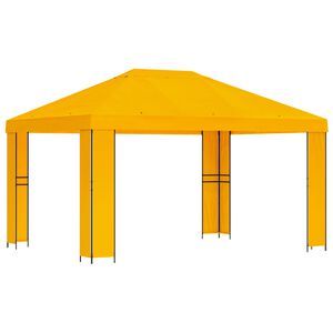 vidaXL Pavillon 4 &times; 3 m Jaune Polyester et Acier 190 gsm