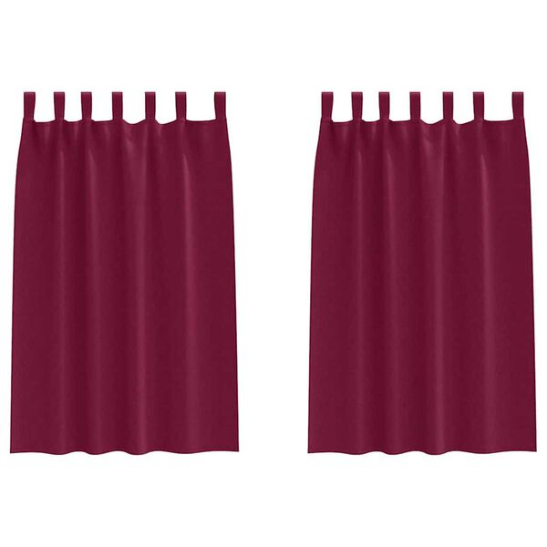 vidaXL Rideaux occultants avec anneaux 2 pcs Bordeaux 175 x 140 cm