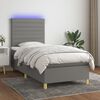 vidaXL Sommier &agrave; lattes de lit et matelas et LED Gris fonc&eacute; 80x200cm