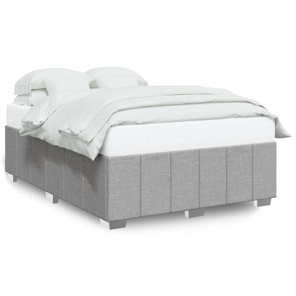 vidaXL Cadre de lit sans matelas gris clair 160x200 cm tissu