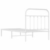 vidaXL Cadre de lit métal sans matelas avec tête de lit blanc 90x190cm