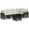 vidaXL Ensemble de canap&eacute; de jardin 6 pcs Noir et blanc cr&egrave;me