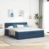 VidaXL Cadre de lit ottoman avec matelas bleu 200x200 cm tissu