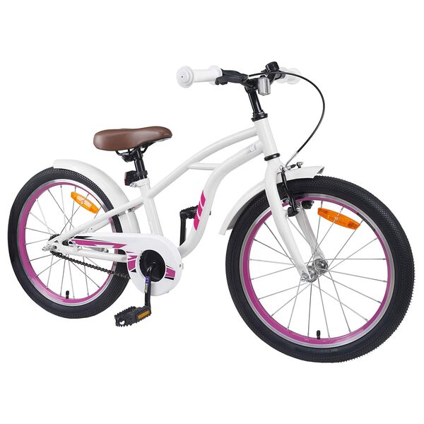 vidaXL V&eacute;lo pour Enfants 18 Pouces pour les 5-7 ans Blanc