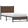 vidaXL Cadre de lit en m&eacute;tal sans matelas ch&ecirc;ne marron 75x190 cm