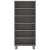 vidaXL Armoire &agrave; CD HAMAR Gris clair 45x18x100 cm Bois massif de pin