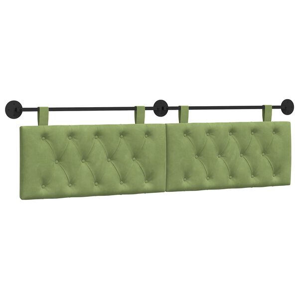 vidaXL T&ecirc;te de lit suspendue Vert clair 190 x 55 x 7 cm Velours