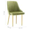 vidaXL Chaises &agrave; manger lot de 4 vert clair velours