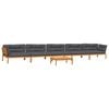 vidaXL Salon palette de jardin avec coussins 6pcs bois d'acacia massif
