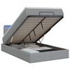 vidaXL Lit coffre avec matelas et LED Gris clair 120 x 190 cm Tissu