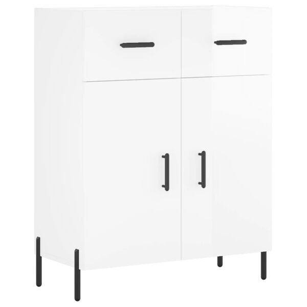 vidaXL Buffet Blanc brillant 69,5x34x90 cm Bois d'ing&eacute;nierie