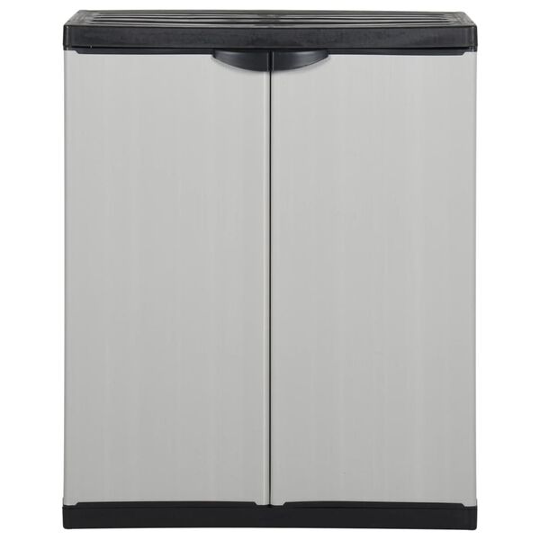 vidaXL Armoire de rangement de jardin 1 &eacute;tag&egrave;re Gris/noir 68x40x85 cm