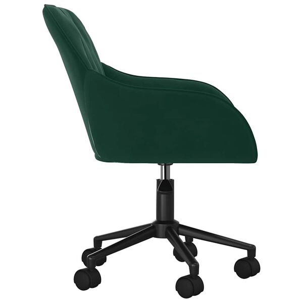 vidaXL Chaise pivotante de bureau Vert fonc&eacute; Velours