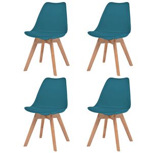 vidaXL Chaises &agrave; manger lot de 4 Turquoise Plastique
