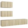 vidaXL Ensemble de meubles TV 4 pcs Ch&ecirc;ne sonoma Bois d'ing&eacute;nierie