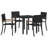 vidaXL Ensemble de salle &agrave; manger pour jardin 5 pc Noir