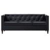 vidaXL Canap&eacute; chesterfield &agrave; 3 places Rev&ecirc;tement en similicuir Noir