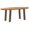 vidaXL Table à manger marron clair bois de chêne massif ovale