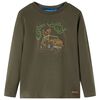 T-shirt enfants &agrave; manches longues kaki 128