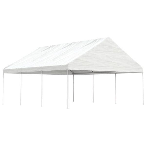 vidaXL Belv&eacute;d&egrave;re avec toit blanc 6,69x5,88x3,75 m poly&eacute;thyl&egrave;ne