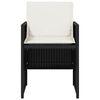 vidaXL Ensemble &agrave; manger de jardin coussins 5pcs Noir R&eacute;sine tress&eacute;e