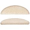 vidaXL Tapis d'escalier 10 pi&egrave;ces 56 x 17 x 3 cm Cr&egrave;me Demi-rond