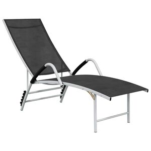 vidaXL Chaise longue Textil&egrave;ne et aluminium Noir
