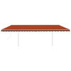 vidaXL Auvent automatique r&eacute;tractable et poteaux 6x3,5 m Orange marron
