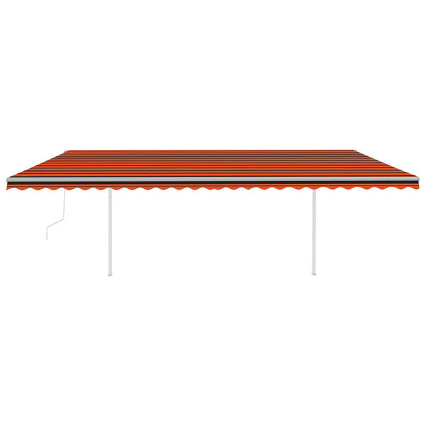 vidaXL Auvent automatique r&eacute;tractable et poteaux 6x3,5 m Orange marron