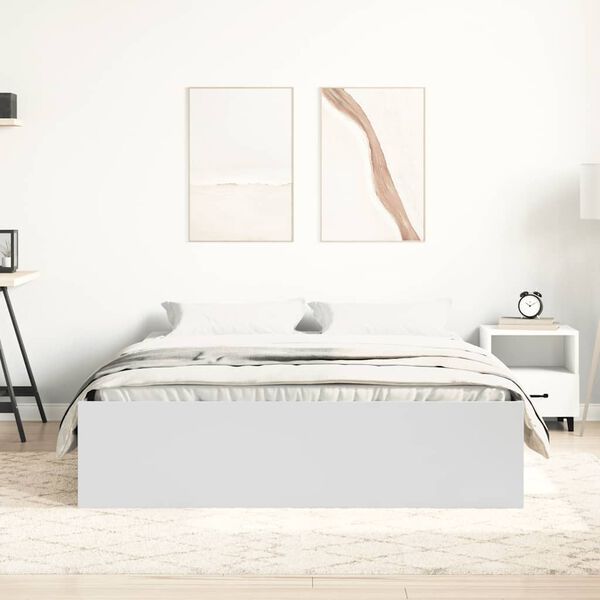 vidaXL Cadre de lit sans matelas blanc 160x200 cm
