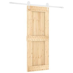 vidaXL Porte coulissante 80 x 210 cm Bois de pin massif (non trait&eacute;)