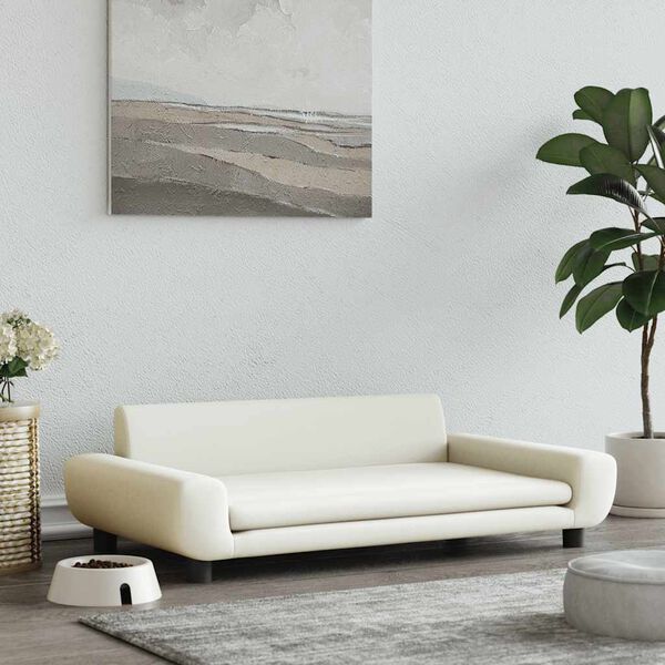 vidaXL Lit pour chien cr&egrave;me 100x54x33 cm velours