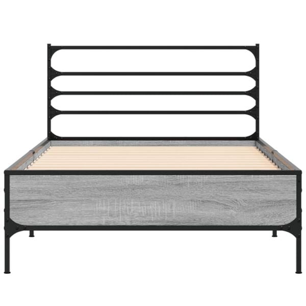 vidaXL Cadre de lit sans matelas sonoma gris 75x190 cm