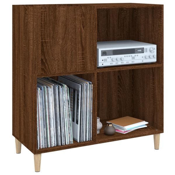 vidaXL Armoire &agrave; disques ch&ecirc;ne marron 84,5x38x89 cm bois d'ing&eacute;nierie