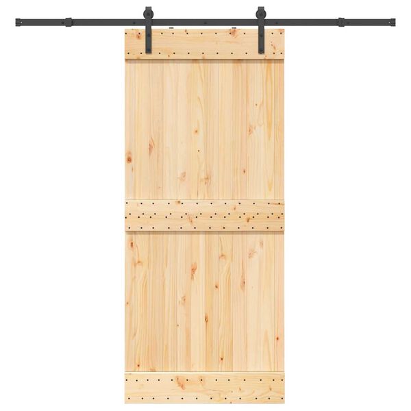 vidaXL Porte coulissante et kit de quincaillerie 90x210 cm pin massif