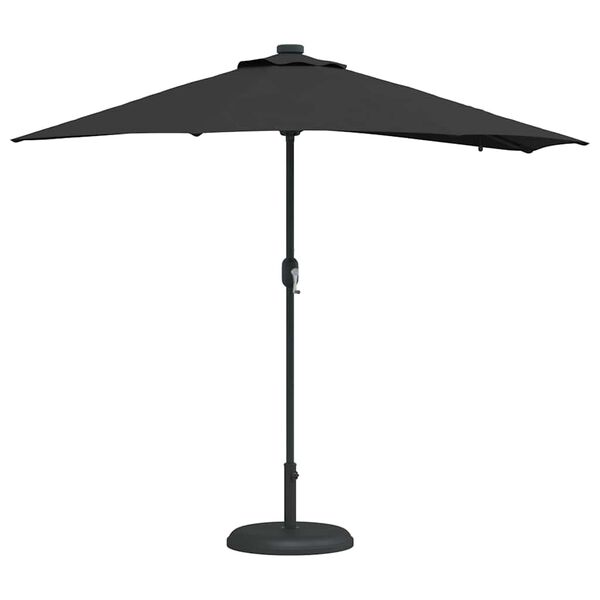 vidaXL Parasol de jardin Noir 294 x 150 x 223 cm tissu