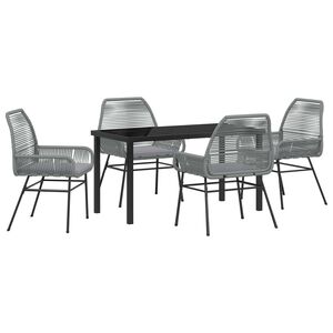 vidaXL Ensemble de salle &agrave; manger pour jardin 5 pcs Gris polyrotin