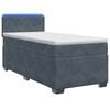 vidaXL Lit de box spring avec matelas et LED Gris fonc&eacute; Simple Velours