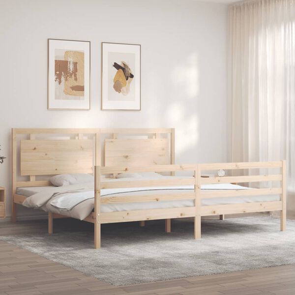 vidaXL Cadre de lit sans matelas 200x200 cm bois massif