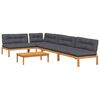 vidaXL Salon palette de jardin avec coussins 5pcs bois d'acacia massif