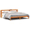 vidaXL Cadre de lit et t&ecirc;te de lit sans matelas cire marron 180x200 cm
