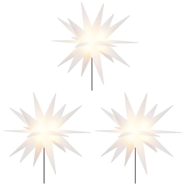 vidaXL Lumières de Noël avec piquets 3 pcs LED pliable blanc 57 cm