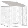 vidaXL Cage pour chien avec toit Argent&eacute; 200 x 200 x 258 cm