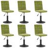 vidaXL Chaises pivotantes &agrave; manger lot de 6 vert clair velours
