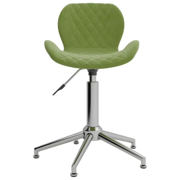 vidaXL Chaises pivotantes &agrave; manger lot de 2 vert clair velours