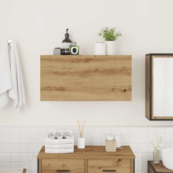 vidaXL Armoire murale de bain chêne artisanal bois d'ingénierie